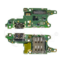 Шлейф для Huawei Honor 400 Lite (ABR-NX1) плата на системный разъем/разъем SIM/микрофон - Премиум