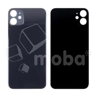 Задняя крышка для iPhone 11 (A2221) Черный (стекло, монолит, широкий вырез под камеру, логотип) - Премиум