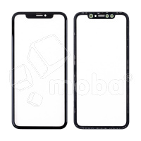 Стекло для переклейки iPhone Xr с OCA пленкой + рамка Черный - OR (Mitsubishi)