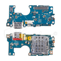 Шлейф для Motorola Moto G85 (XT2427-3) плата на системный разъем/разъем SIM/микрофон - Премиум