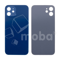 Задняя крышка для iPhone 12 (A2403) Синий (стекло, узкий вырез под камеру, логотип) - Премиум