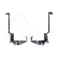 Шлейф для iPhone 17 Pro Max (A3526) на системный разъем/микрофон Синий - Премиум