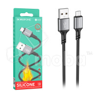 Кабель USB - MicroUSB Borofone BX83 (2.4A, силикон, термостойкий) Черный купить по цене производителя Москва | Moba