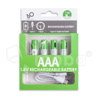 Аккумуляторные батарейки "AAA" Smartools Li-ion 1.5V 400 mAh (4 шт. в блистере, перезаряжаемые, зарядка через Type-C)