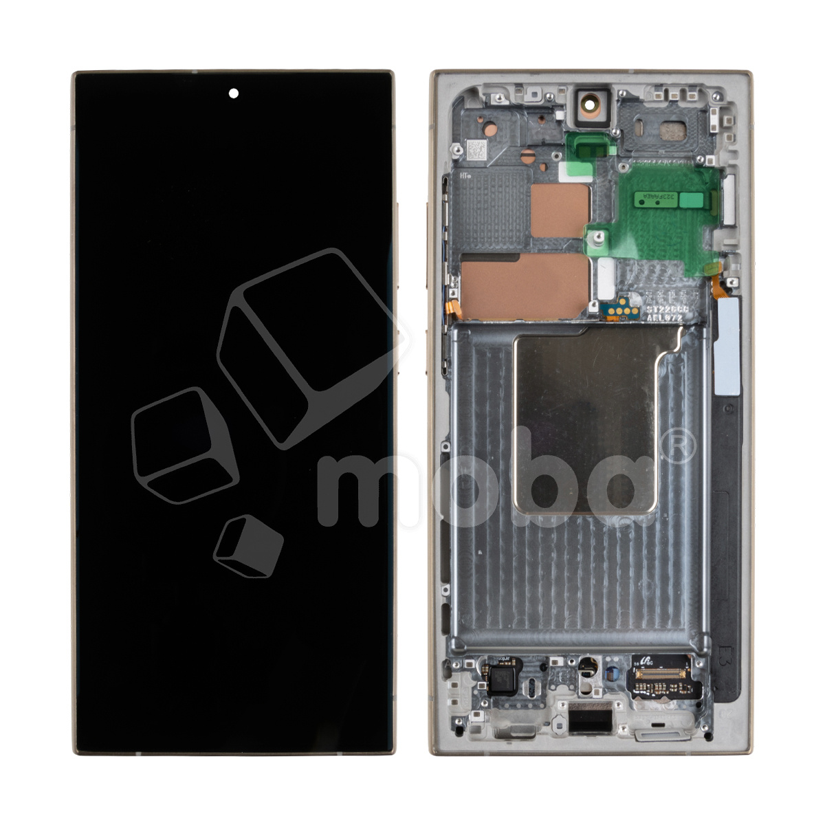 Дисплей для Samsung Galaxy S24 Ultra (S928B) модуль с рамкой Желтый - Сервисный Оригинал