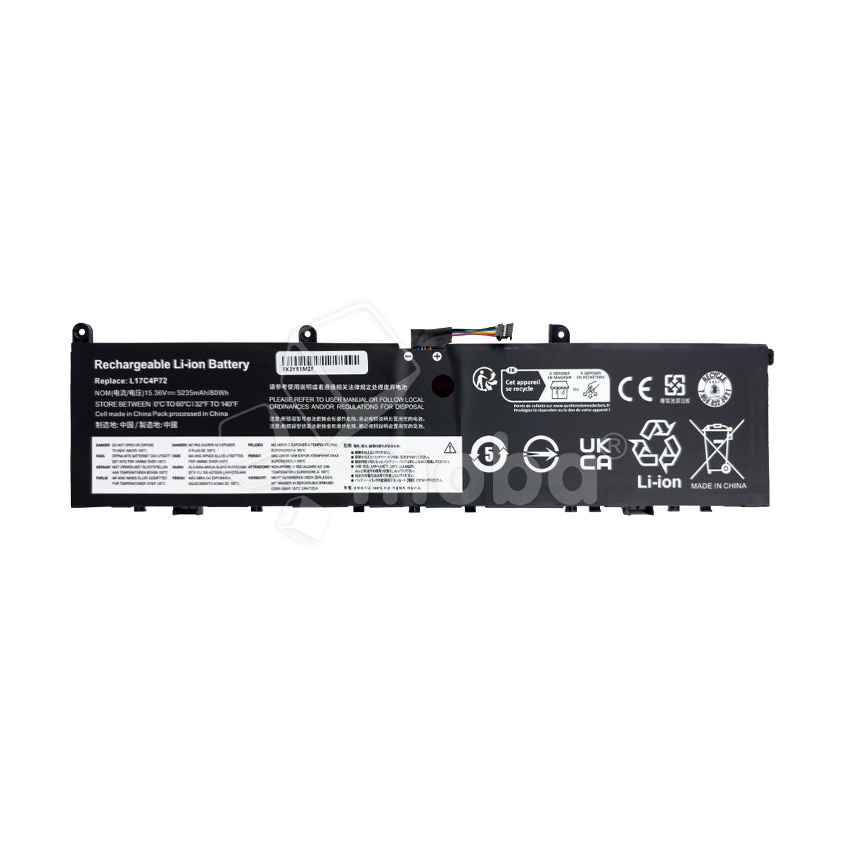 Аккумуляторная батарея для ноутбука Lenovo ThinkPad X1 Extreme 1st Gen (L17C4P72) 5235 mAh