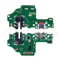 Шлейф для Huawei Honor 9X Lite (JSN-L21) плата на системный разъем/разъем гарнитуры/микрофон - Премиум