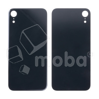 Задняя крышка для iPhone Xr (A2105) Черный (стекло, монолит, широкий вырез под камеру, логотип) - Премиум