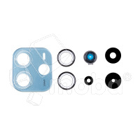 Стекло камеры для Xiaomi Redmi Note 14 4G (24117RN76O/24117RN76G ) в сборе с рамкой Голубой