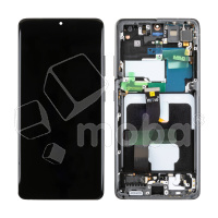 Дисплей для Samsung Galaxy S21 Ultra (G998B) модуль с рамкой Черный - Сервисный оригинал