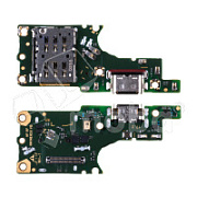 Шлейф для Huawei Honor 50 Lite/Nova 8i (NTN-LX1/NEN-LX1) плата на системный разъем/разъем SIM/микрофон - Премиум