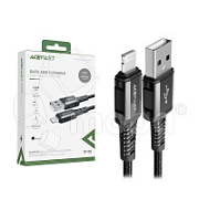 Кабель USB - Lightning Acefast C1-02 (2.4A, MFI, оплетка нейлон, 1.2 м) Черный
