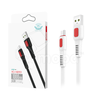 Кабель USB - Type-C XO NB151 (2.4A, плоский) Белый