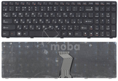 Клавиатура для ноутбука Lenovo Ideapad G580 G585 Z580 Z585 Z780 G780  черная с черной рамкой