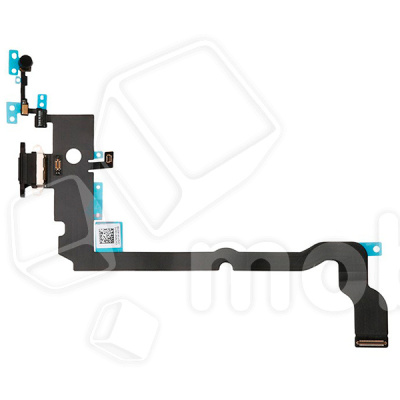 Шлейф для iPhone Xs Max (A1921/A2101) на системный разъем/микрофон Черный
