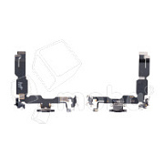 Шлейф для iPhone 15 Plus (A3094) на системный разъем/микрофон Черный - Премиум