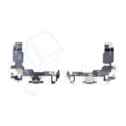 Шлейф для iPhone 15 (A3090) на системный разъем/микрофон Черный - Премиум