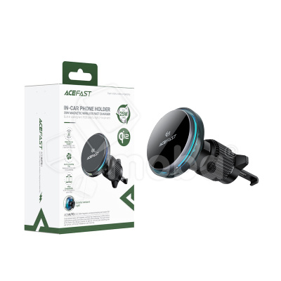 Автомобильный держатель Acefast D61 (с беспроводной зарядкой 25W, Qi2, магнитный, в дефлектор) Серый