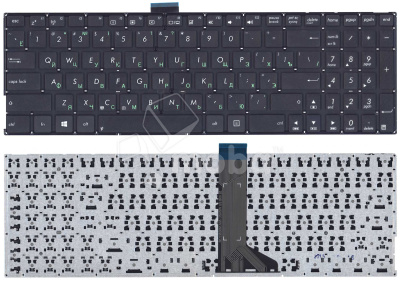Клавиатура для ноутбука Asus X555L X553 черная (плоский ENTER)