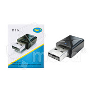 Адаптер USB+AUX B16D (Bluetooth) Черный