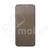 Защитное стекло "Антишпион" для iPhone 15 Pro Черный (Закалённое, полное покрытие)