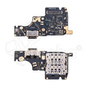 Шлейф для Xiaomi Poco M7 Pro 5G (2409FPCC4G) плата системный разъем/разъем SIM/микрофон - Премиум