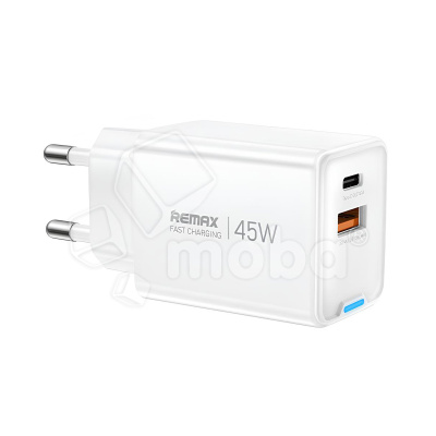 Сетевое зарядное устройство USB/Type-C Remax CA05 (45W, QC4.0, PD, 2 порта, GaN) Белый