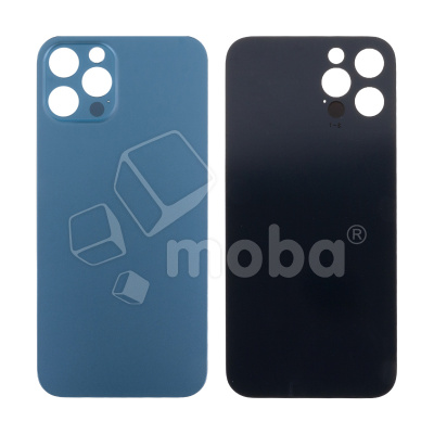 Задняя крышка для iPhone 12 Pro (A2407) Синий (стекло, узкий вырез под камеру, логотип) - Премиум