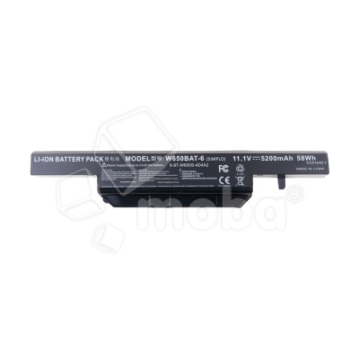 Аккумуляторная батарея для ноутбука DNS Clevo W650DC, W650RB, W650RC (W650BAT-6) 5200 mAh