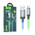 Кабель USB - Type-C Hoco U112 (3A, прозрачный светящийся) Серый