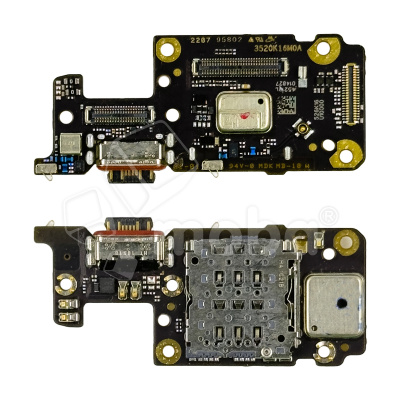 Шлейф для Xiaomi Redmi Note 11 Pro+ 5G (21091116UG) плата системный разъем/разъем SIM/микрофон - Премиум