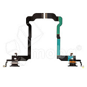 Шлейф для iPhone X (A1865/A1901) на системный разъем/микрофон Черный