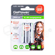 Аккумуляторные батарейки "AA" GoPower 2850 mAh (2 шт. в блистере)
