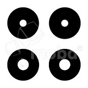 Стекло камеры для Huawei Honor X6a (5109ATKH/WDY-LX1) (комплект 4 шт.) Черный