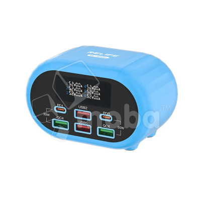 Зарядная станция Relife RL-309U (72W, 4USB QC3.0/2Type-C PD, LCD)