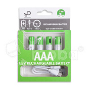 Аккумуляторные батарейки "AAA" Smartools Li-ion 1.5V 400 mAh (4 шт. в блистере, перезаряжаемые, зарядка через Type-C)