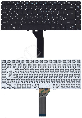 Клавиатура для ноутбука Acer Aspire R7-571 черная c подсветкой широкий Enter