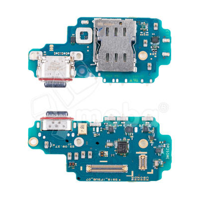 Шлейф для Samsung Galaxy S23 Ultra (S918E/Asia/America version) плата системный разъем/разъем SIM/микрофон - Премиум