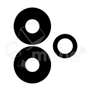 Стекло камеры для Xiaomi Redmi 12 4G (23053RN02Y) (комплект 3 шт.) Черный