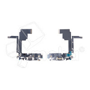 Шлейф для iPhone 15 Pro (A3102) на системный разъем/микрофон Черный - Премиум