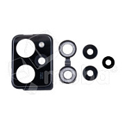 Стекло камеры для Xiaomi Poco X5 Pro 5G (22101320G) в сборе с рамкой Черный