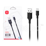 Кабель USB - Lightning XO NB143 (2.4A, оплетка ткань) Черный