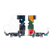 Шлейф для iPhone SE (2020)/SE (2022) на системный разъем/микрофон Черный - Премиум