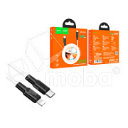 Кабель Type-C - Lightning Hoco X21 Plus (3A, 20W, PD, оплетка силикон, термостойкий) Белый