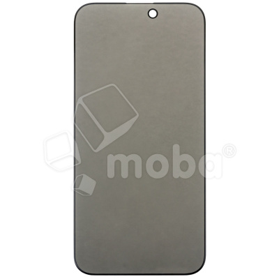 Защитное стекло "Антишпион" для iPhone 14 Pro Max Черный (Закалённое, полное покрытие)