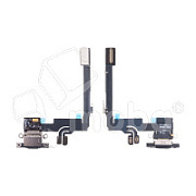 Шлейф для iPhone 16 Pro (A3293) на системный разъем/микрофон Черный - Премиум