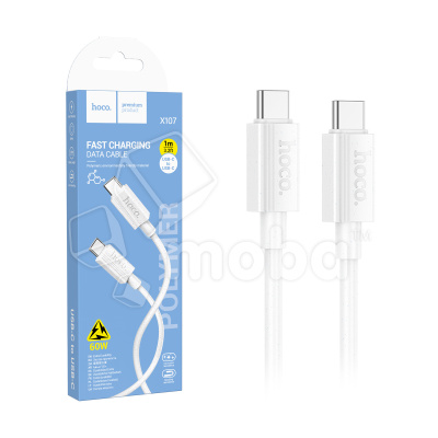 Кабель Type-C - Type-C Hoco X107 (3A, 60W, PD) Белый