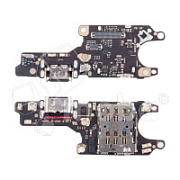 Шлейф для Huawei Honor 50 (NTH-NX9) плата на системный разъем/разъем SIM/микрофон - Премиум
