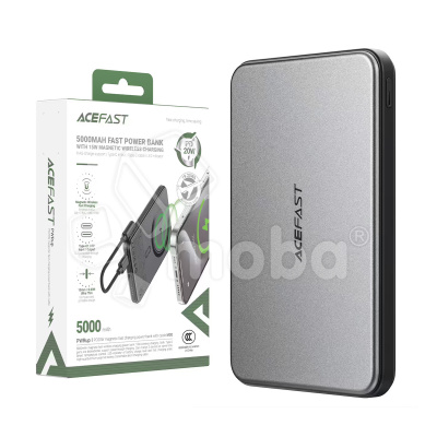 Внешний Аккумулятор (Power Bank) Acefast M30 5000 mAh (18W, MagSafe 7.5W, кабель Type-C) Черный