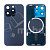 Задняя крышка для iPhone 15 Pro (A3102) в сборе со стеклом камеры Синий (стекло, монолит, MagSafe, логотип) - Премиум
